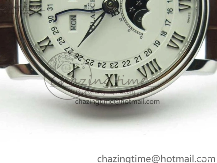 0302 Villeret 6654 SS Complicated Function OMF 1:1 Best Edition White Dial on Brown Leather Strap A6654 V Popular 7904